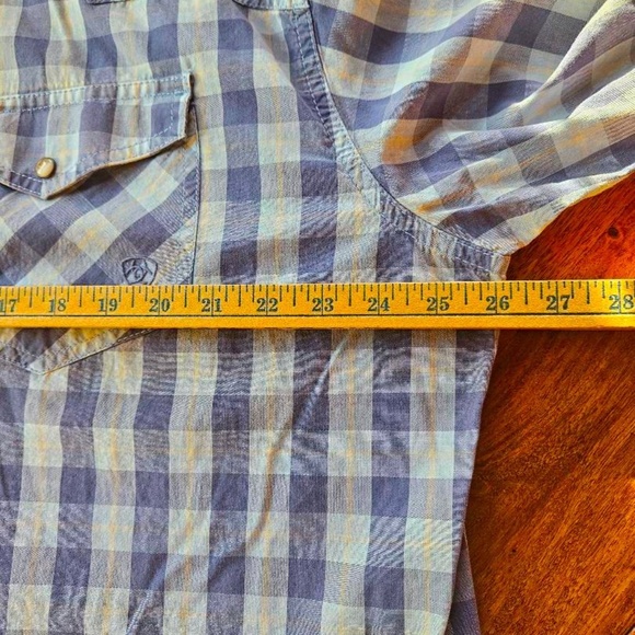 AIRAT RETRO WESTERN PEARL SNAP SHIRT XXL BLUE PLAID - Picture 3 of 8